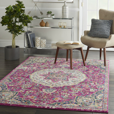 8’ Pink Dhurrie Runner Rug - Area Rugs