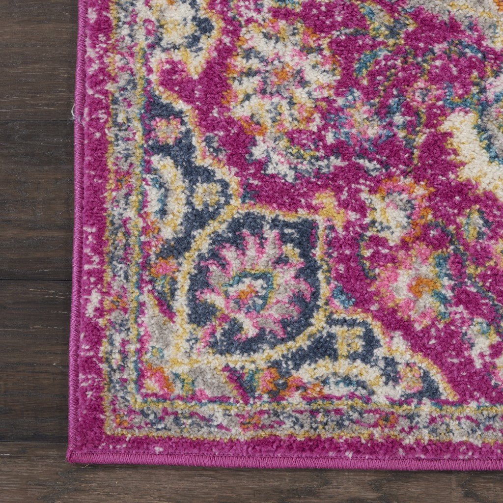 8’ Pink Dhurrie Runner Rug - Area Rugs