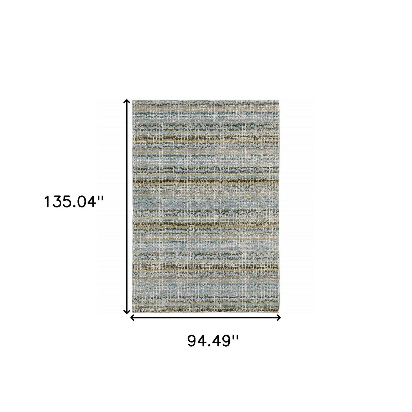 8’ X 10’ Blue Green Teal And Grey Abstract Power Loom Stain Resistant Area Rug - Area Rugs