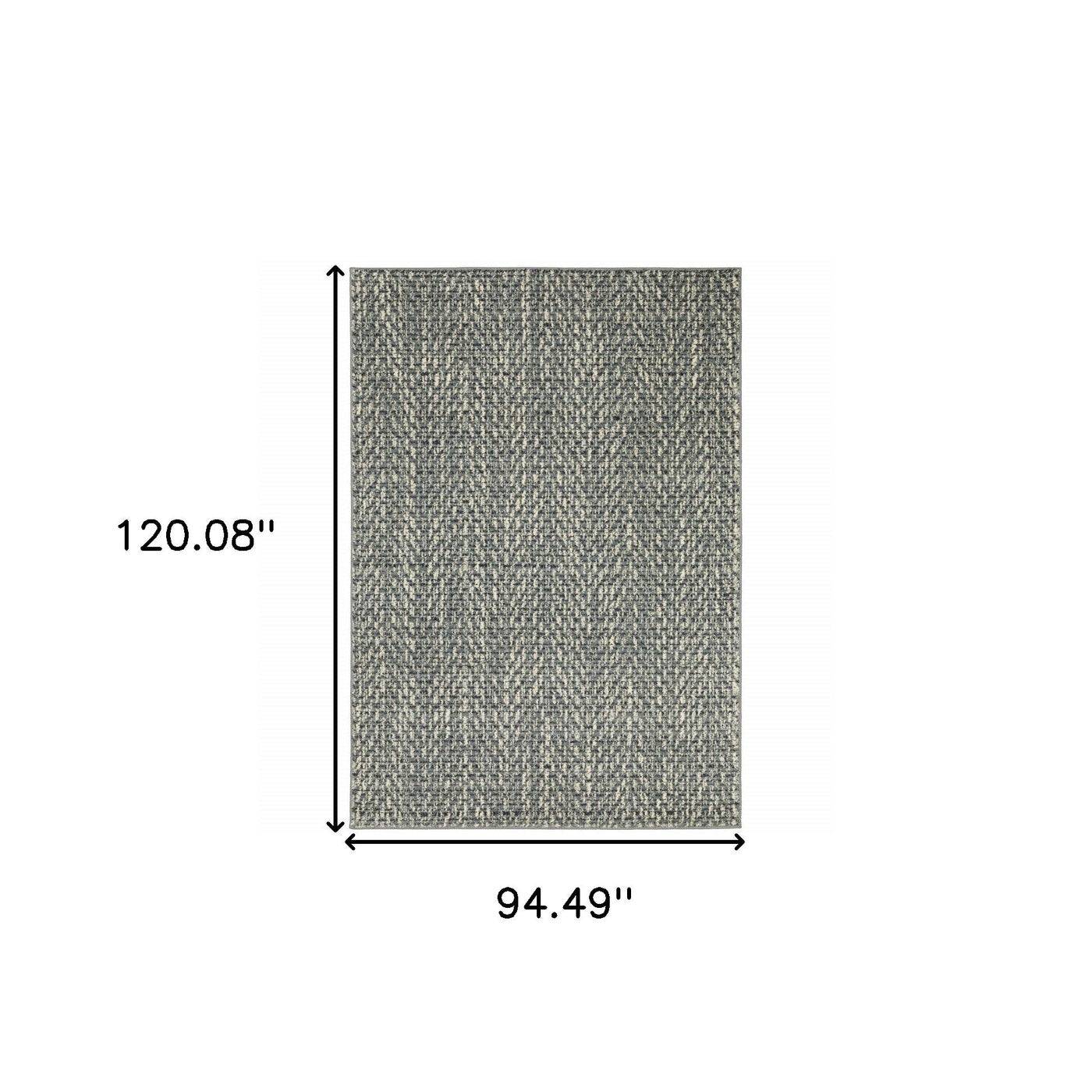 8’ X 10’ Blue Ivory Grey And Light Blue Geometric Power Loom Stain Resistant Area Rug - Area Rugs