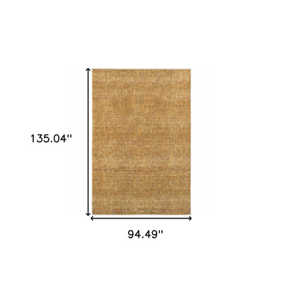 8’ X 10’ Gold Rust Brown Ivory Purple And Lavender Power Loom Stain Resistant Area Rug - Area Rugs