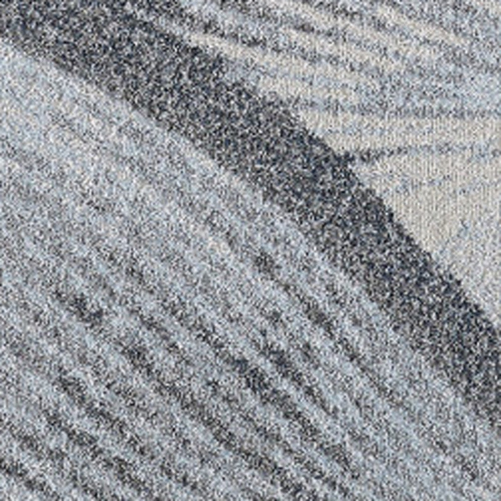 8’ X 11’ Blue And Gray Abstract Dhurrie Area Rug - Area Rugs