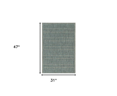 8’ X 11’ Teal Geometric Patterns Indoor Area Rug - 3’’ x 4’’ - Area Rugs