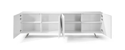 94’ White Contemporary Storage Buffet Server - Console Tables