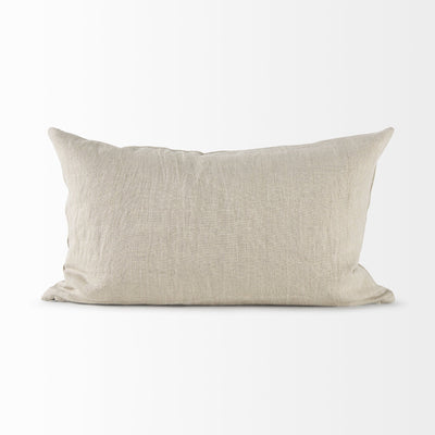 Beige And White Patterned Lumbar Pillow Cover - Accent Throw Pillows