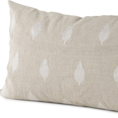 Beige And White Patterned Lumbar Pillow Cover - Accent Throw Pillows