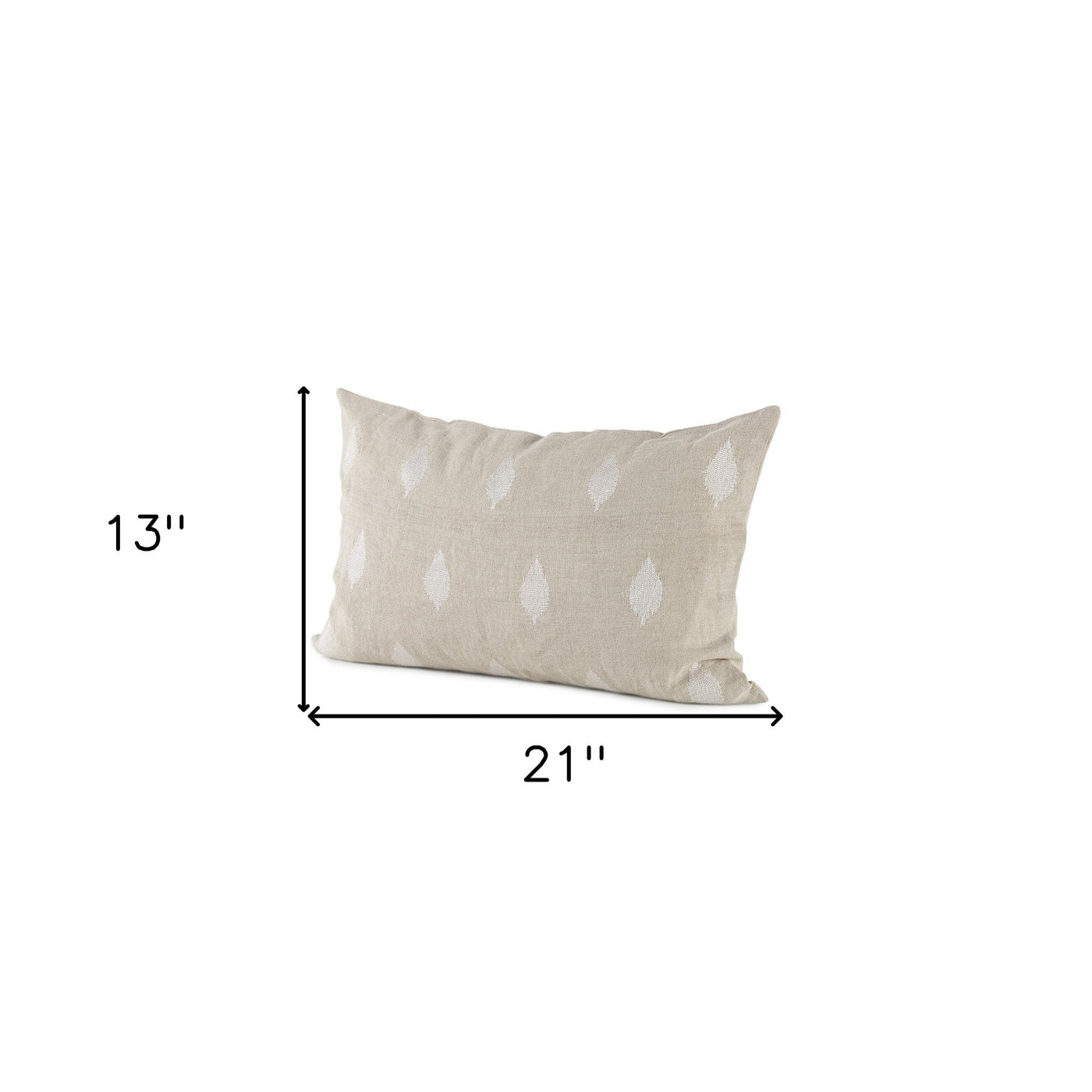 Beige And White Patterned Lumbar Pillow Cover - Accent Throw Pillows