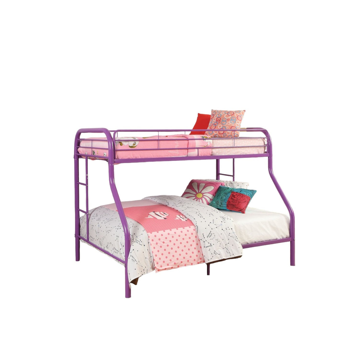 78’’ X 54’’ X 60’’ Twin Over Full Rainbow Metal Tube Bunk Bed - Bunk Beds