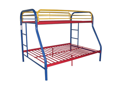 78’’ X 54’’ X 60’’ Twin Over Full Rainbow Metal Tube Bunk Bed - Bunk Beds