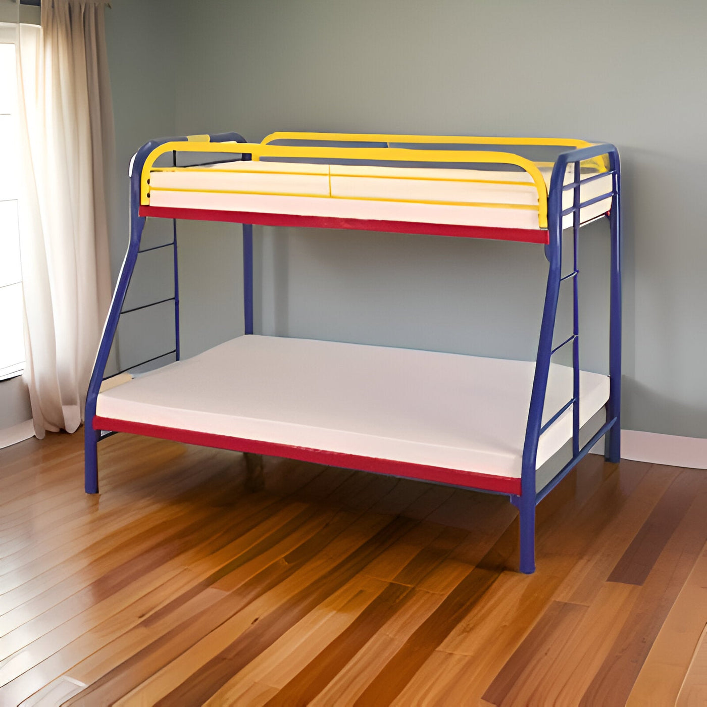 78’’ X 54’’ X 60’’ Twin Over Full Rainbow Metal Tube Bunk Bed - Rainbow - Bunk Beds