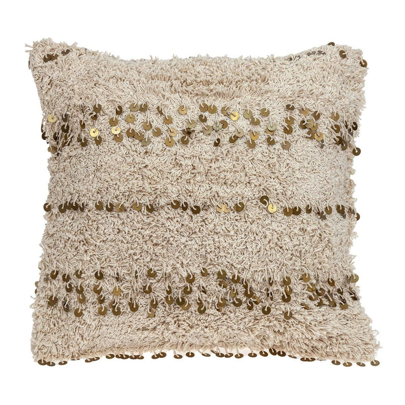 Boho Woven Shaggy Sequin Throw Pillow - Accent Throw Pillows