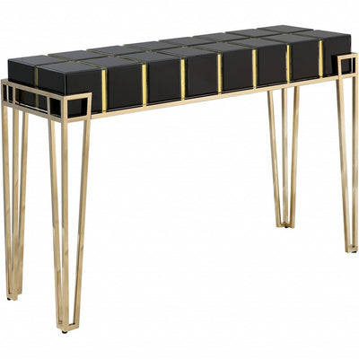 Gold and Black Sqaured Console Table - Console Tables