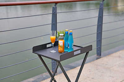 Gray Aluminum Indoor Outdoor Tray Table - Tray Tables