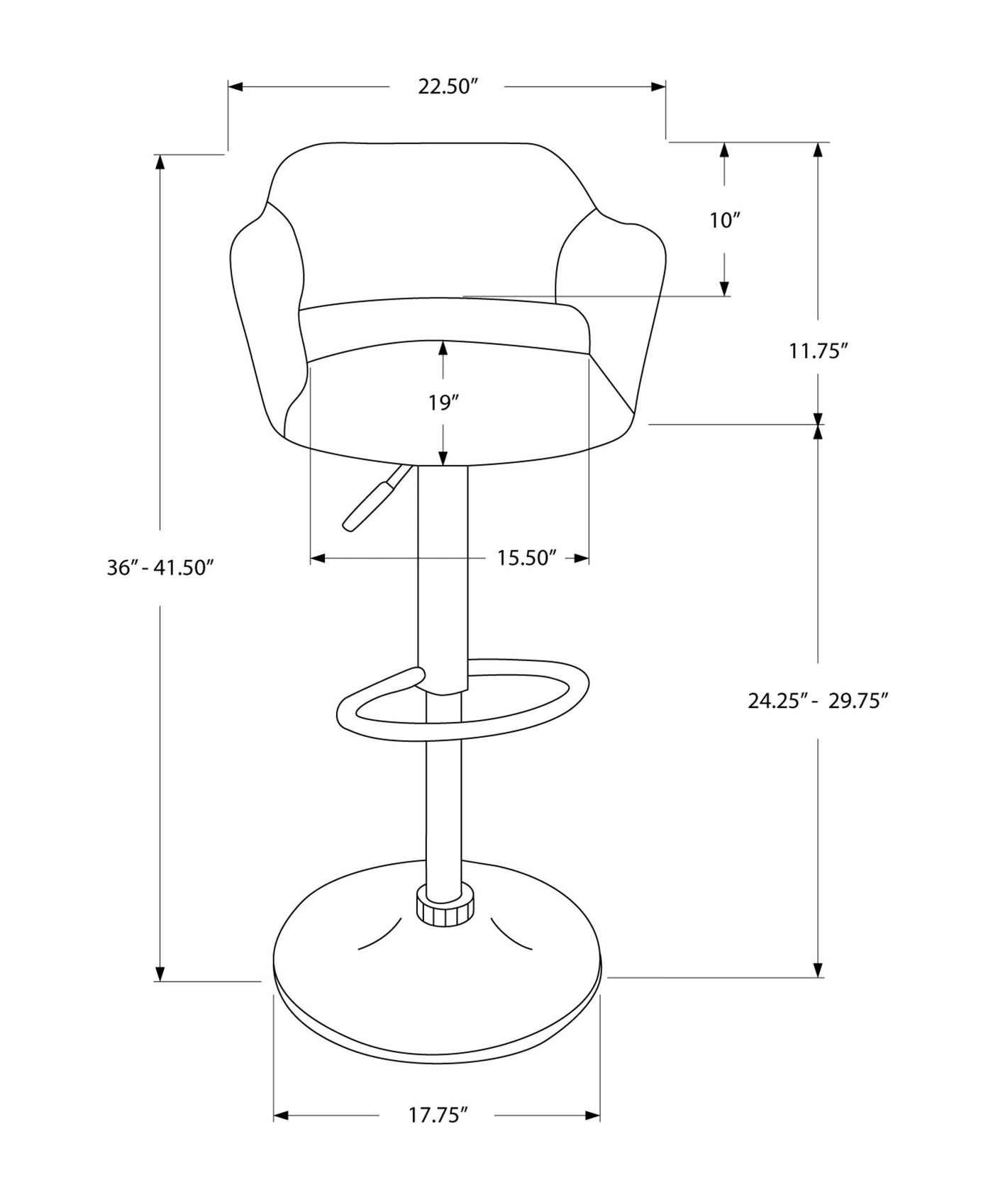 ’ Gray And Silver Metal Low Back Bar Height Bar Chair - Bar Chairs