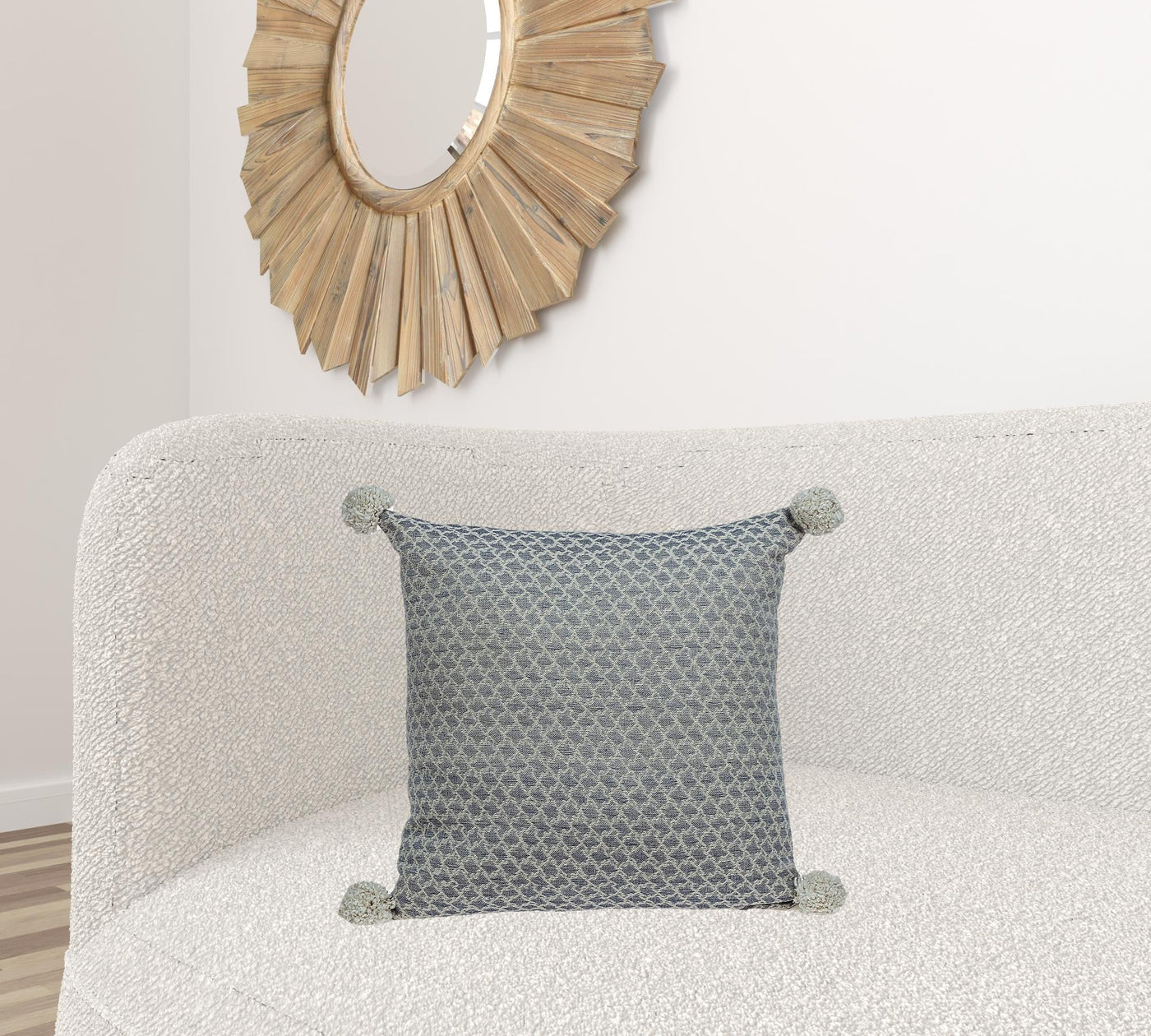 Gray Pearl Pom Throw Pillow - Accent Throw Pillows