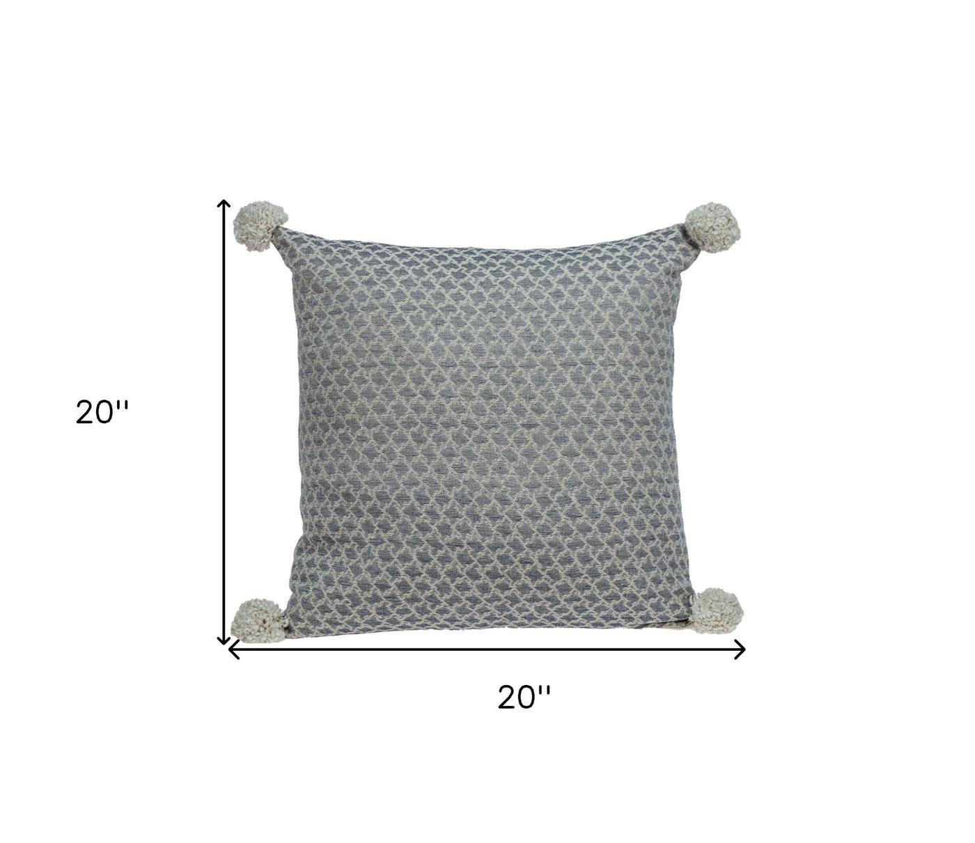 Gray Pearl Pom Throw Pillow - Accent Throw Pillows