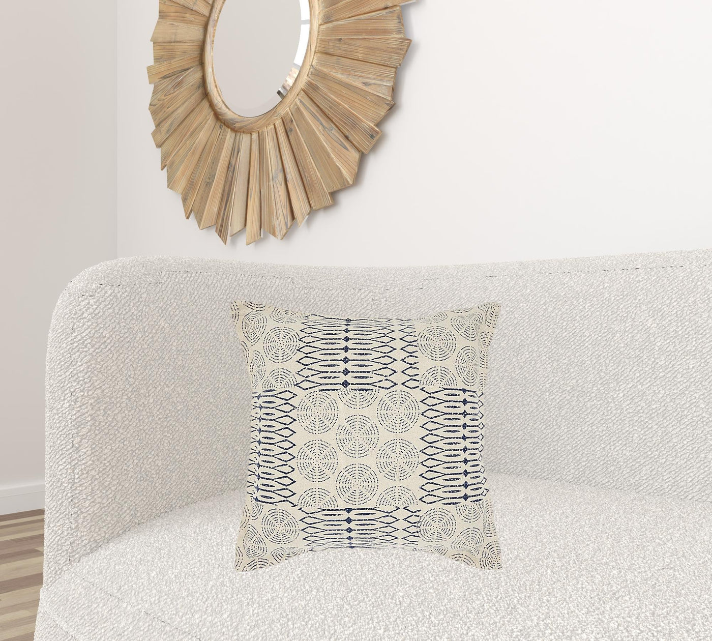 Indigo And Ivory Geometric Throw Pillow - Accent Throw Pillows