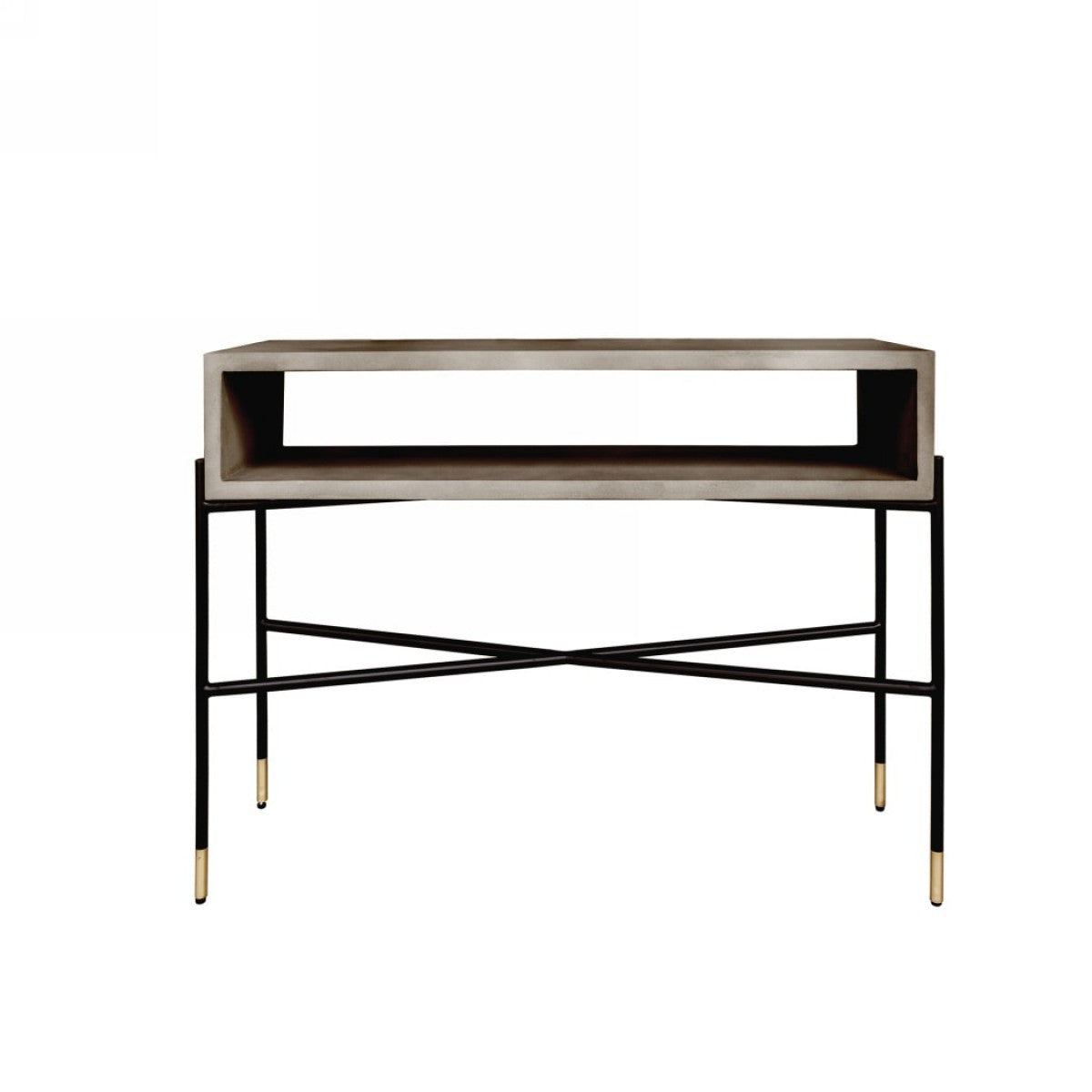 Industrial 45’ Concrete And Metal Console Console Table - Console Tables