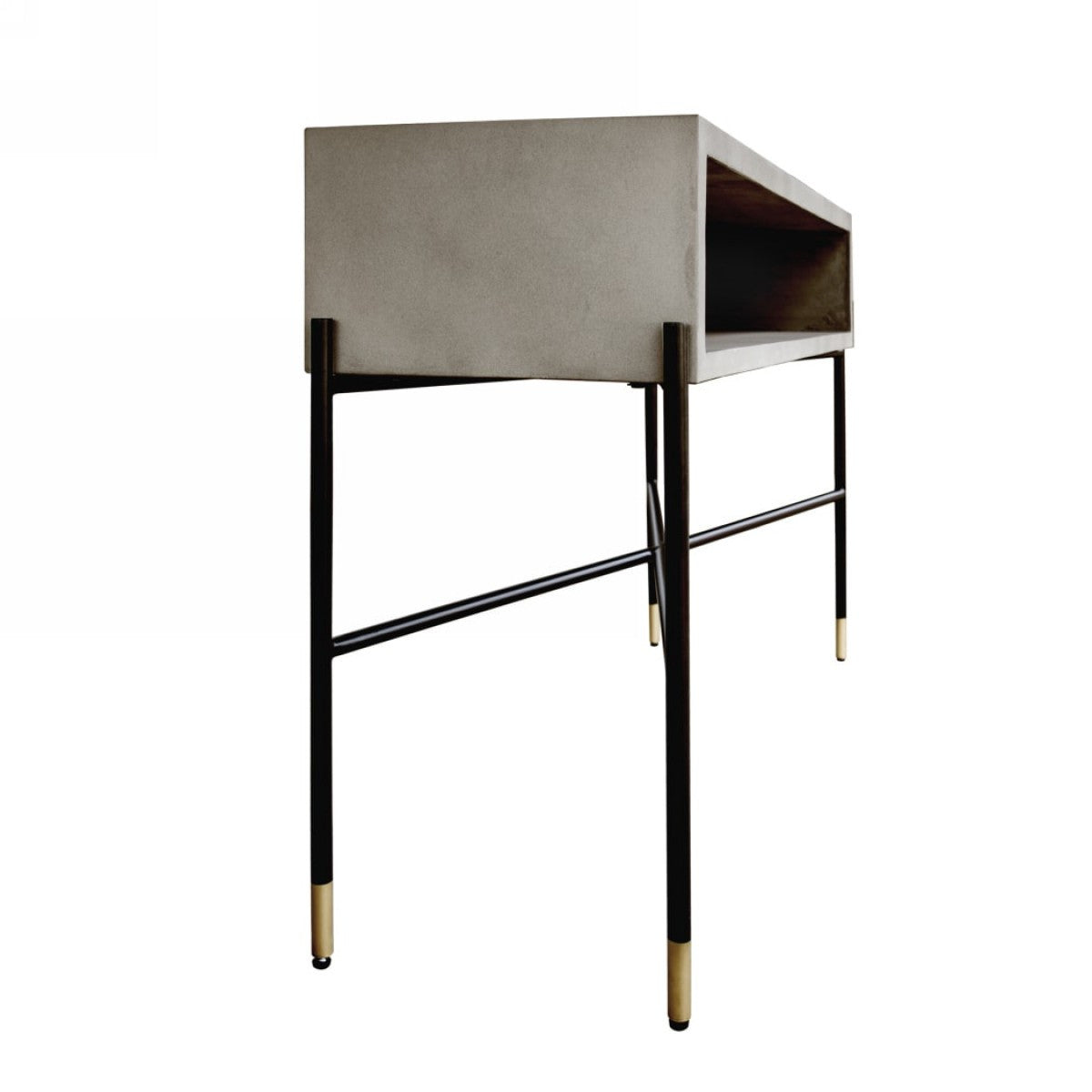 Industrial 45’ Concrete And Metal Console Console Table - Console Tables