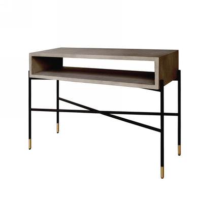 Industrial 45’ Concrete And Metal Console Console Table - Console Tables