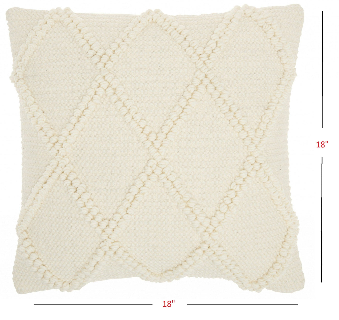 Ivory Textured Lattice Throw Pillow - Accent Throw Pillows