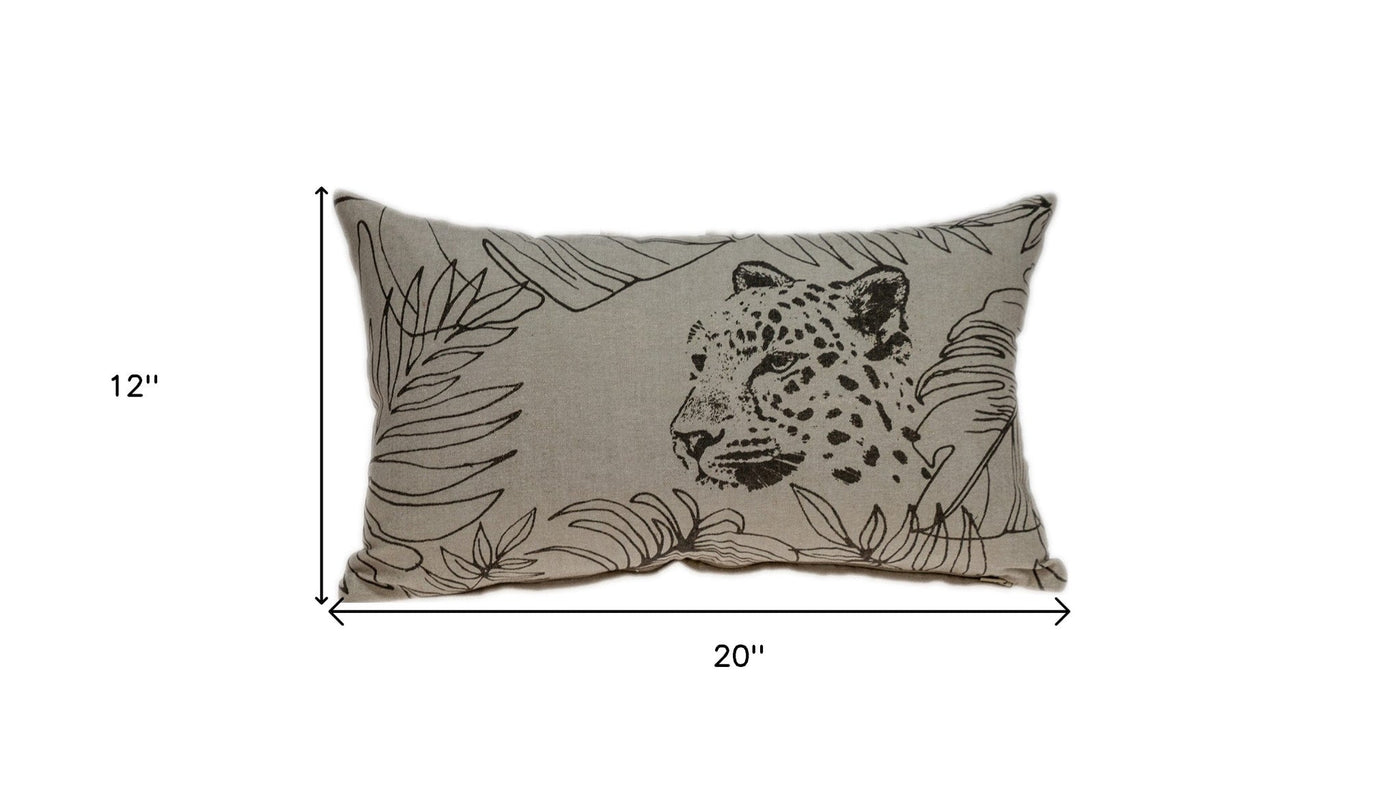 Jaguar Silhoutte Lumbar Throw Pillow - Accent Throw Pillows