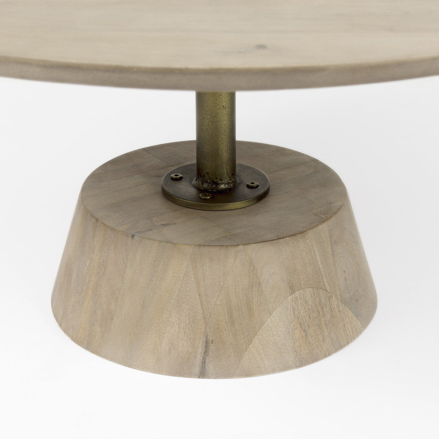 Light Brown Wooden Pedestal Coffee Table - Coffee Tables