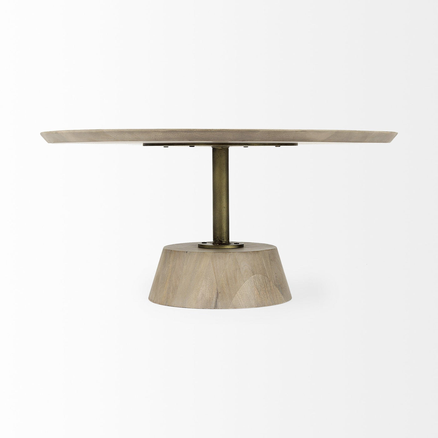 Light Brown Wooden Pedestal Coffee Table - Coffee Tables