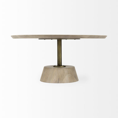 Light Brown Wooden Pedestal Coffee Table - Coffee Tables