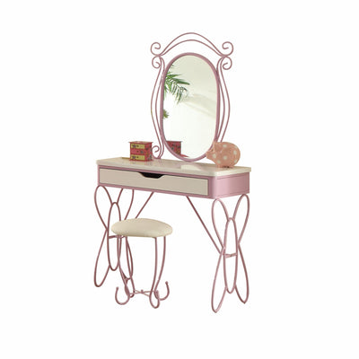 Lilac And White Butterfly Design Desk Vanity Dressing Table - Vanity Tables