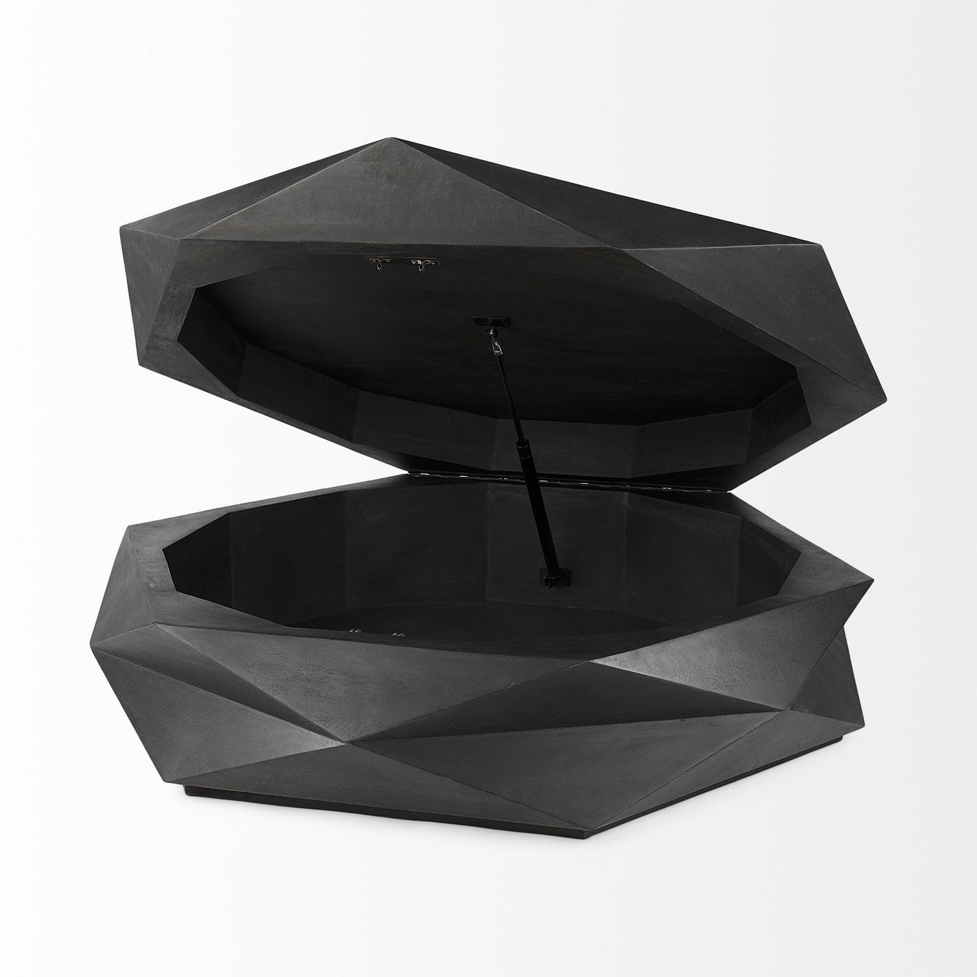 Mod Geometric Black Solid Wood Coffee Table - Coffee Tables