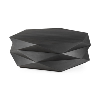 Mod Geometric Black Solid Wood Coffee Table - Coffee Tables