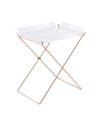 Modern Clear Acrylic Copper Tray Table - Tray Tables