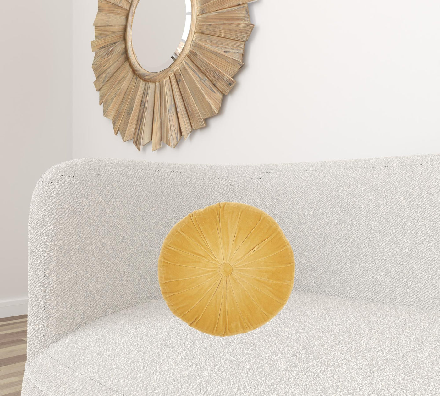 Mustard Tufted Round Throw Pillow - Accent Throw Pillows