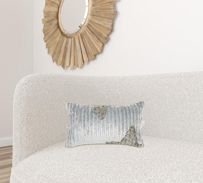 Periwinkle Embellished Lumbar Pillow - Accent Throw Pillows