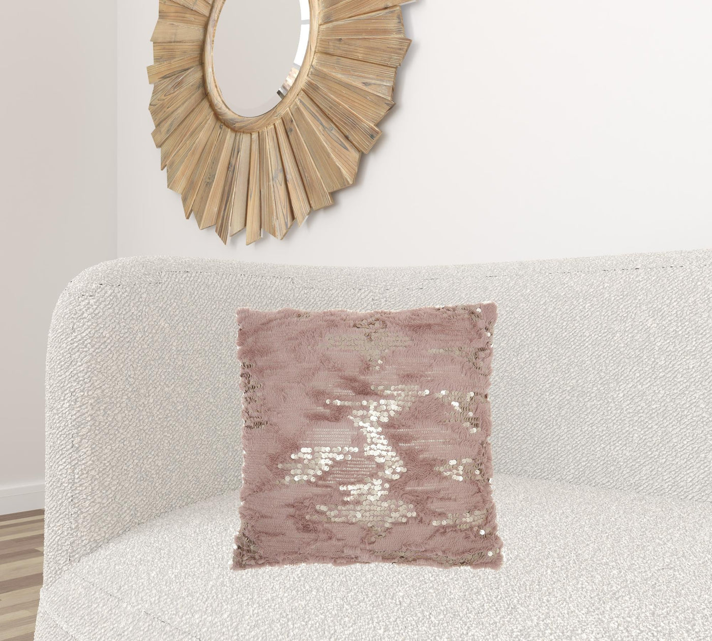 Sequined Blush Accent Throw Pillow - Accent Throw Pillows