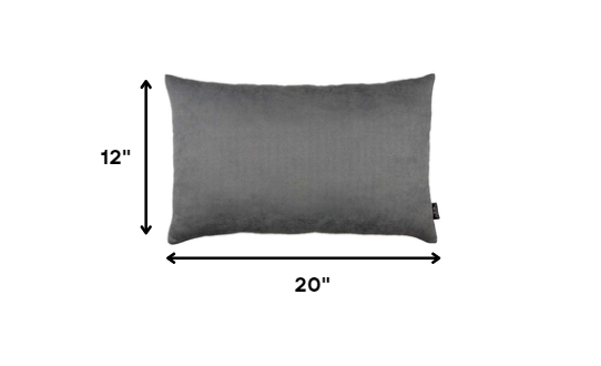 Set of 2 Gray Modern Lumbar Throw Pillows - Accent Throw Pillows