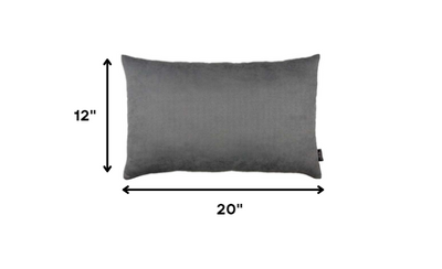 Set of 2 Gray Modern Lumbar Throw Pillows - Accent Throw Pillows