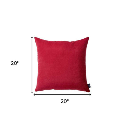 Set Of 2 Red Brushed Twill Decorative Throw Pillow Covers - Accent Throw Pillows