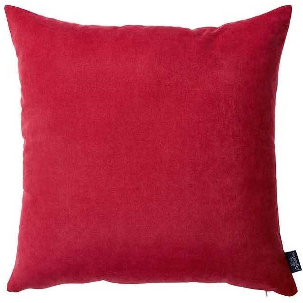 Set Of 2 Red Brushed Twill Decorative Throw Pillow Covers - Accent Throw Pillows