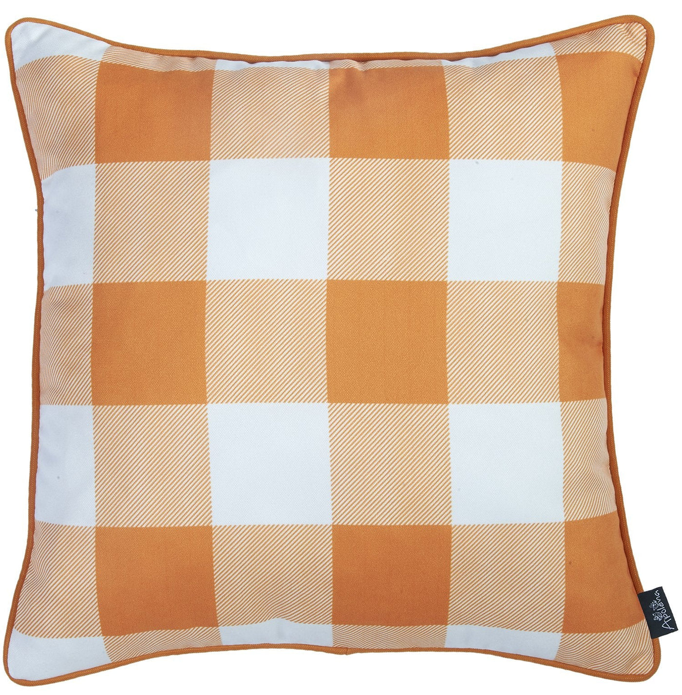Set Of Four 18’ Orange Plaid And Pumpkin Throw Pillow Covers - Accent Throw Pillows