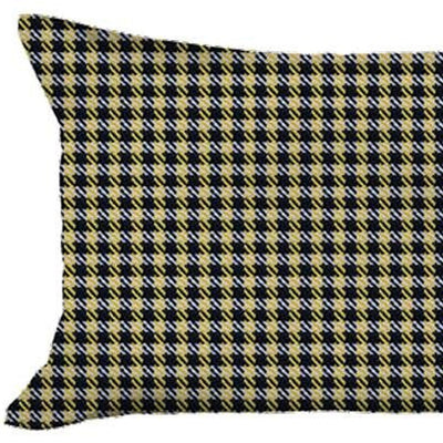 Set of Two 12’ X 20’ Yellow and Black Houndstooth Polyester Zippered Pillow Cover - Accent Throw Pillows