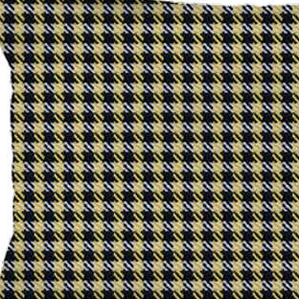 Set of Two 12’ X 20’ Yellow and Black Houndstooth Polyester Zippered Pillow Cover - Accent Throw Pillows
