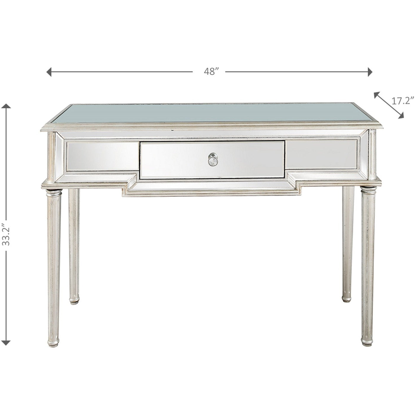 Silver Leaf Antiqued Console Table - Console Tables