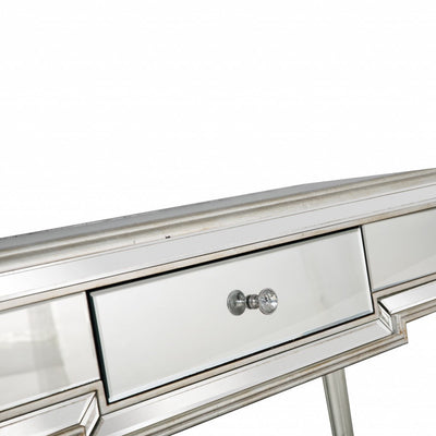 Silver Leaf Antiqued Console Table - Console Tables