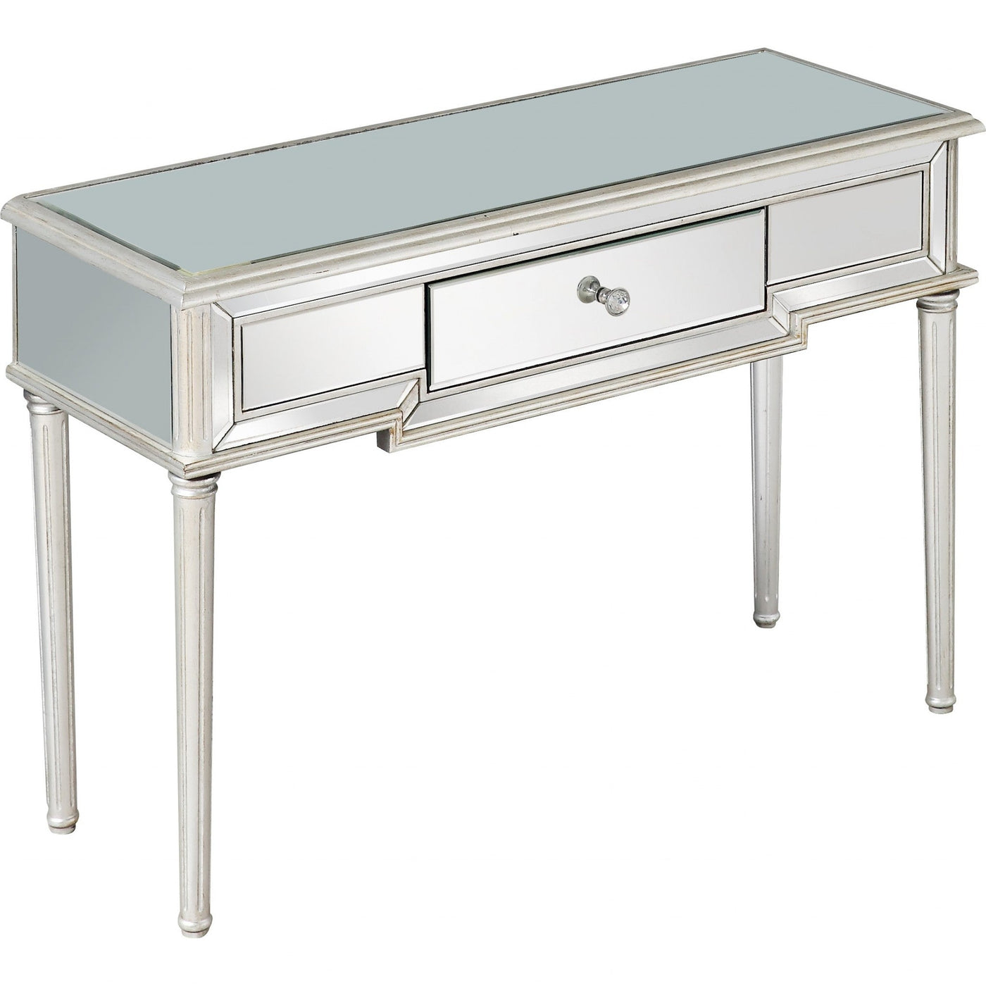 Silver Leaf Antiqued Console Table - Console Tables