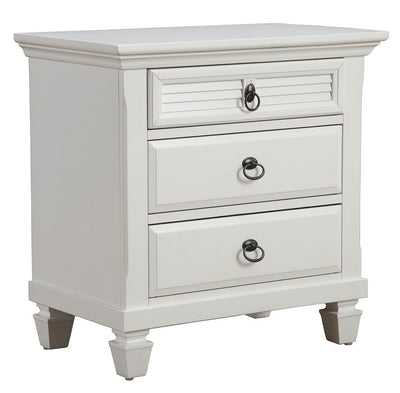 White Plantation 3 Drawer Nightstand - Nightstands & Bedside Tables