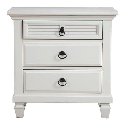 White Plantation 3 Drawer Nightstand - Nightstands & Bedside Tables