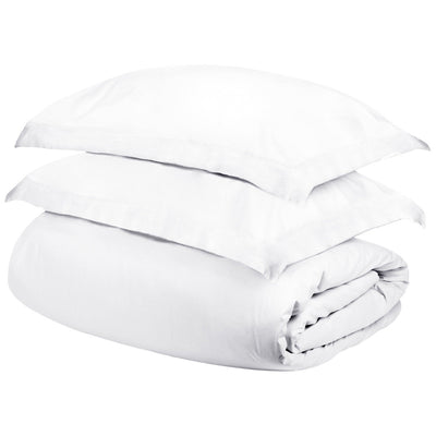 White Queen Cotton Blend 400 Thread Count Washable Duvet Cover Set - Down Comforters and Duvets