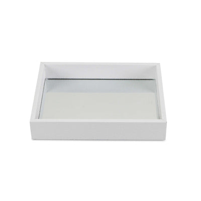 White Shagreen Mirrored Tray - Serving Bowls